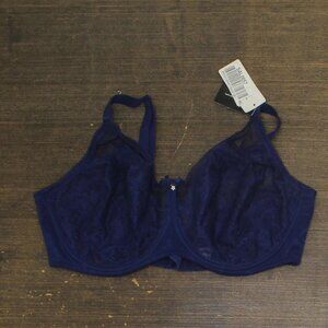 Wacoal Womens Retro Chic Full Figure Underwire Bra 855186 Blue Depths 44DD